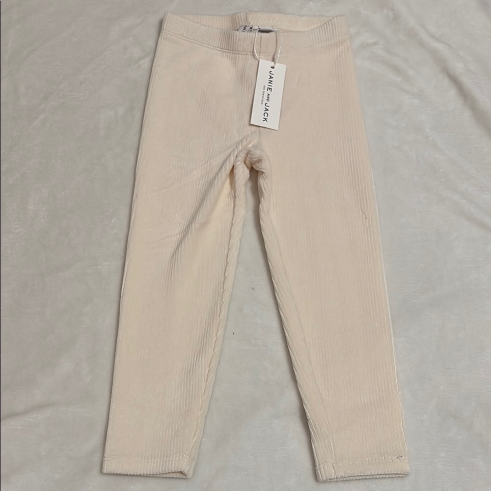 Janie and Jack Cream Kids Corduroy Leggings